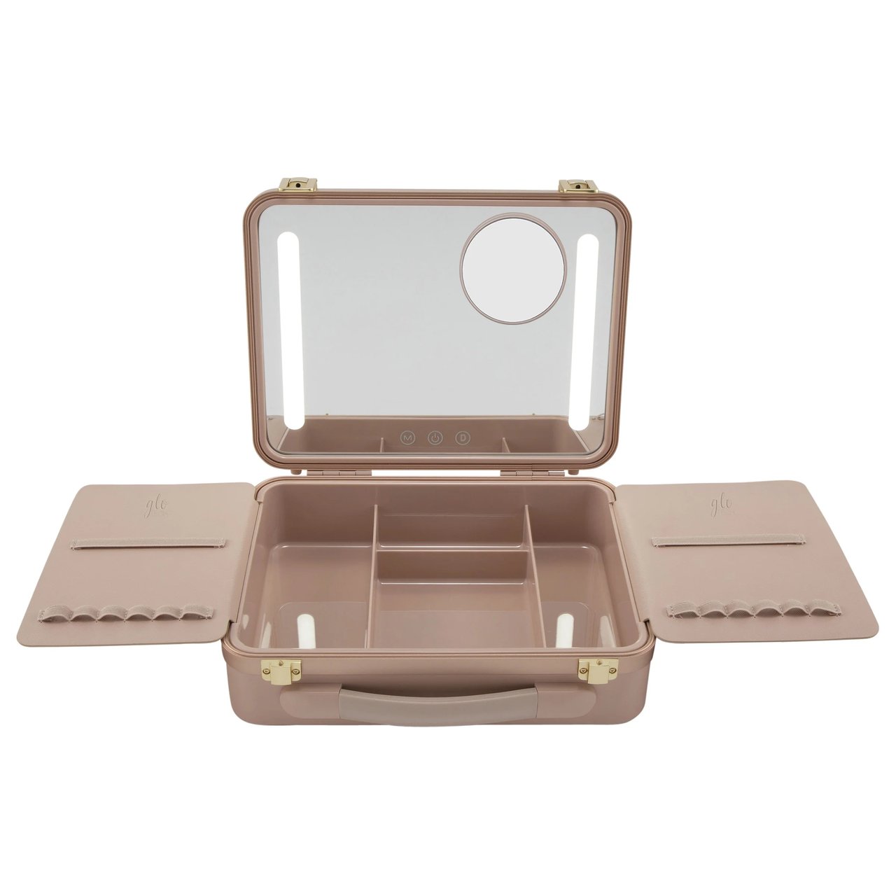 Glo Tech Beauty Case with LED Mirror, Black or Pink - Image 1