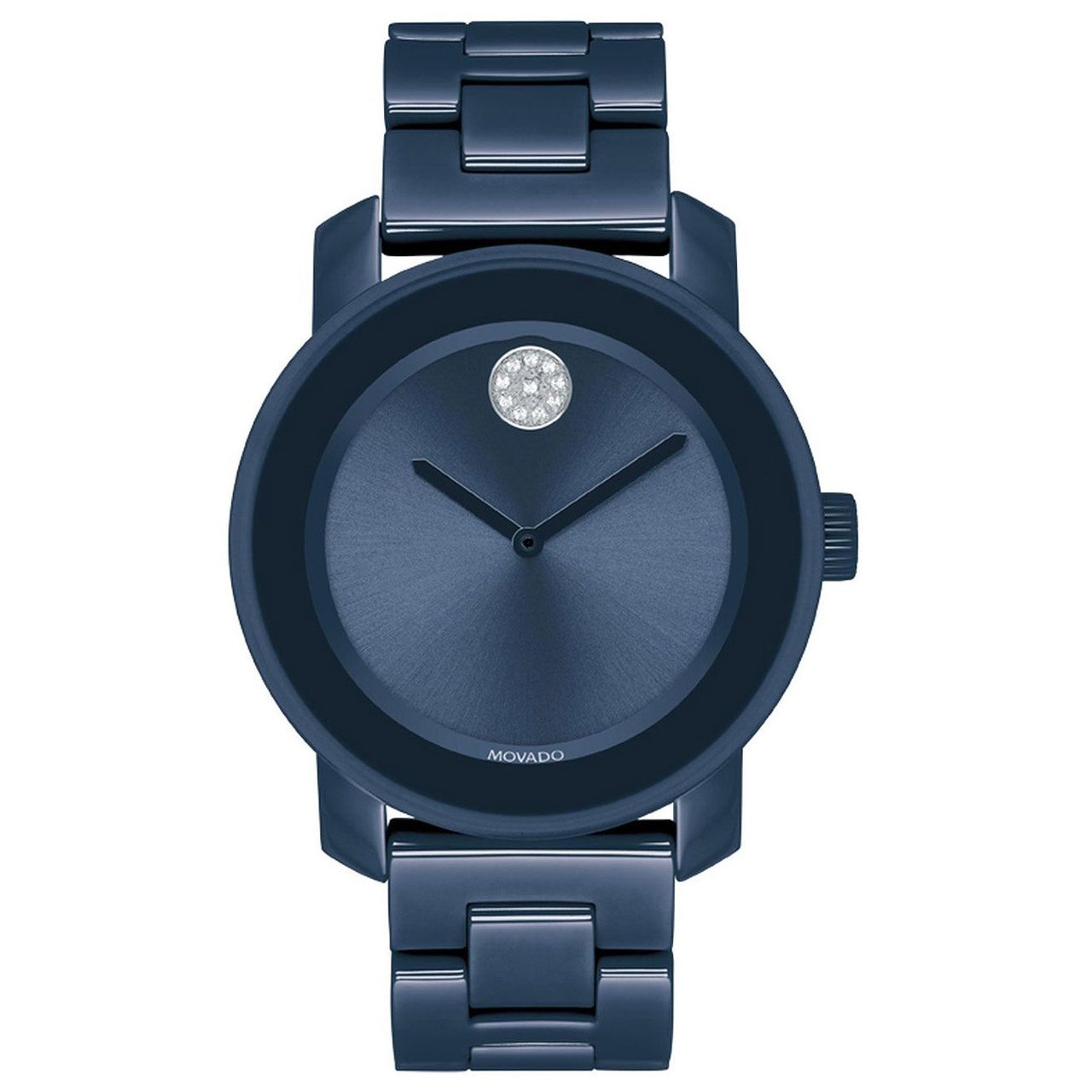 Movado Bold Evolution Navy Blue Ceramic Ladies Quartz Watch