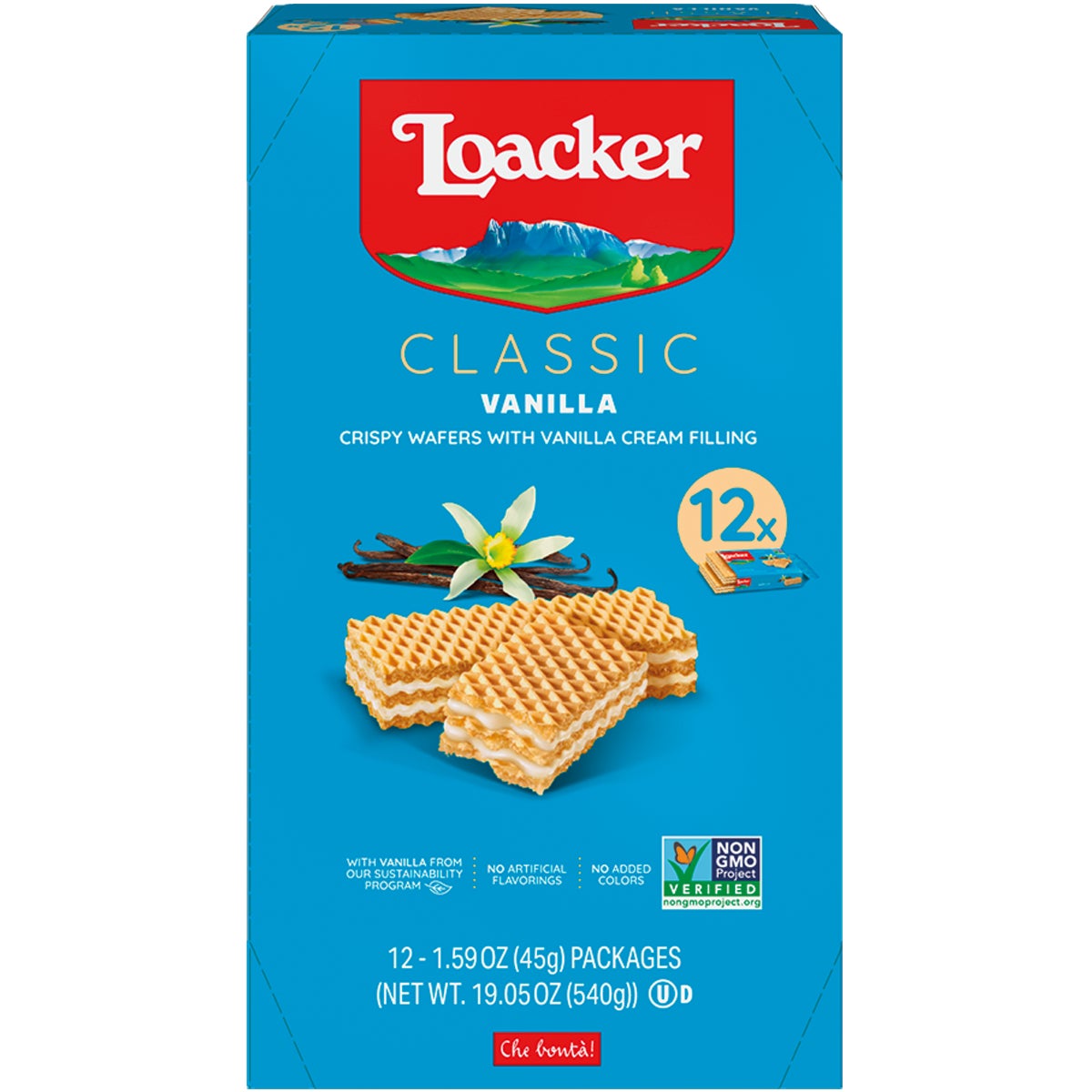Loacker Vanilla Wafers, 12-Pack, 1.59 oz Each