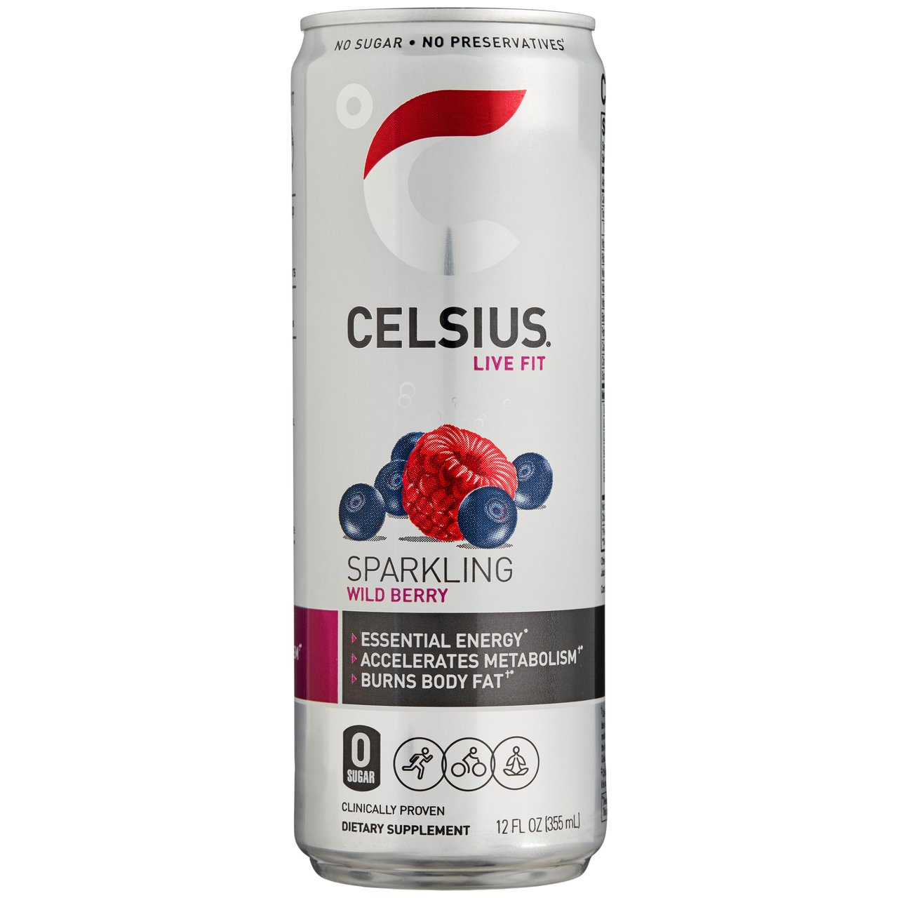 Celsius Sparkling Wild Berry Energy Drink, 12 fl oz, 24-Count - Image 1