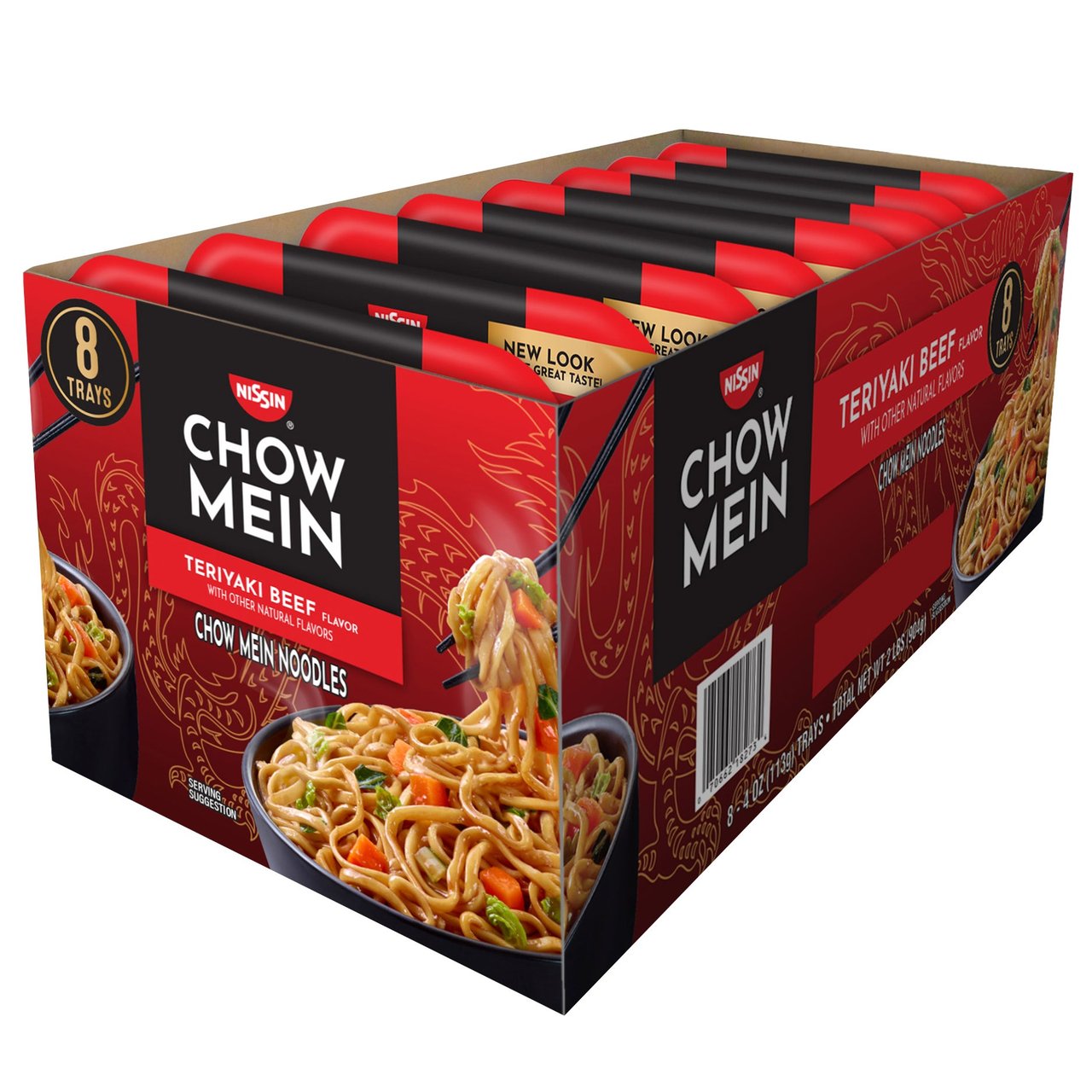 Nissin Chow Mein Teriyaki Beef, 4 oz, 8-Count - Image 1