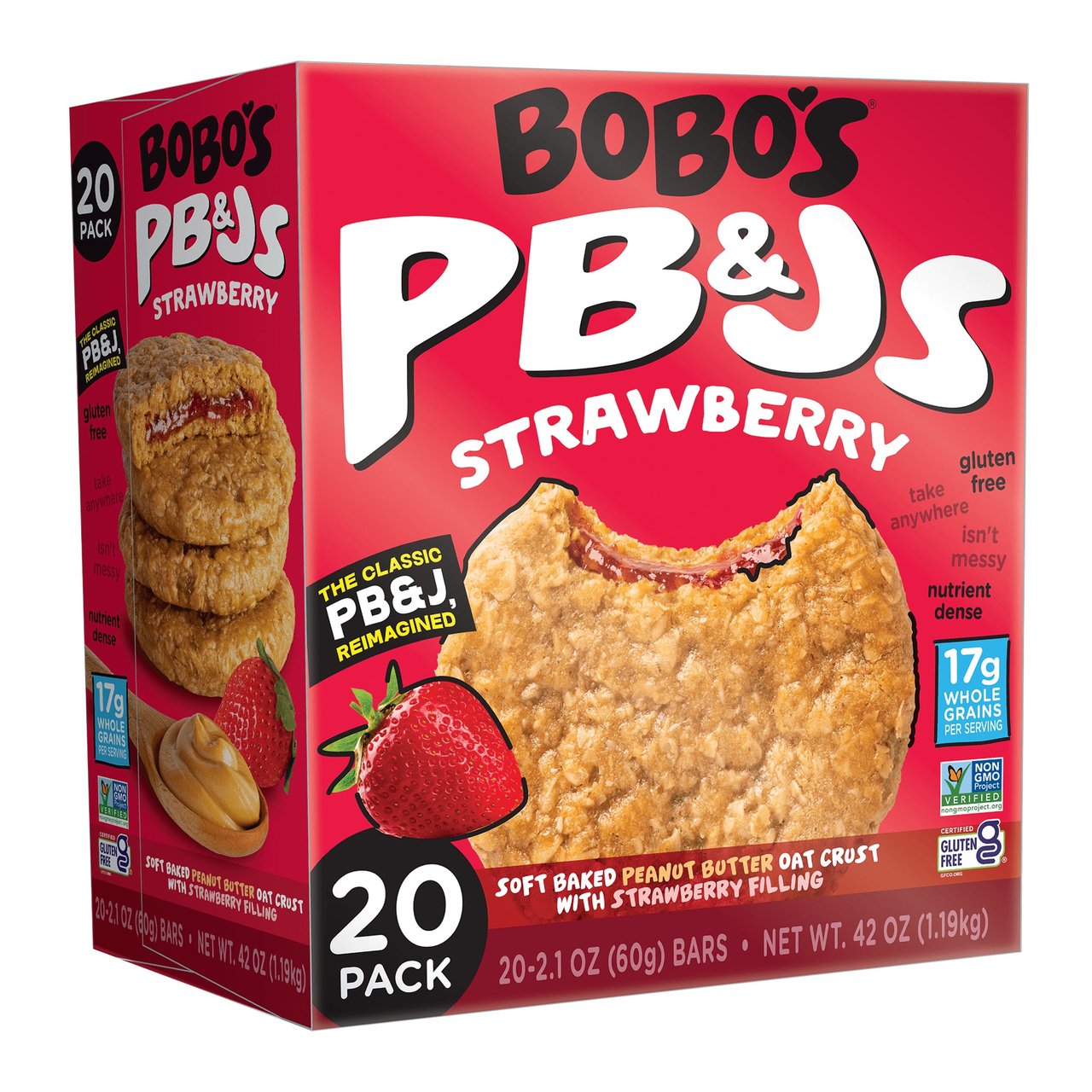 Bobo's PB&J Strawberry 20ct / 2.10 oz