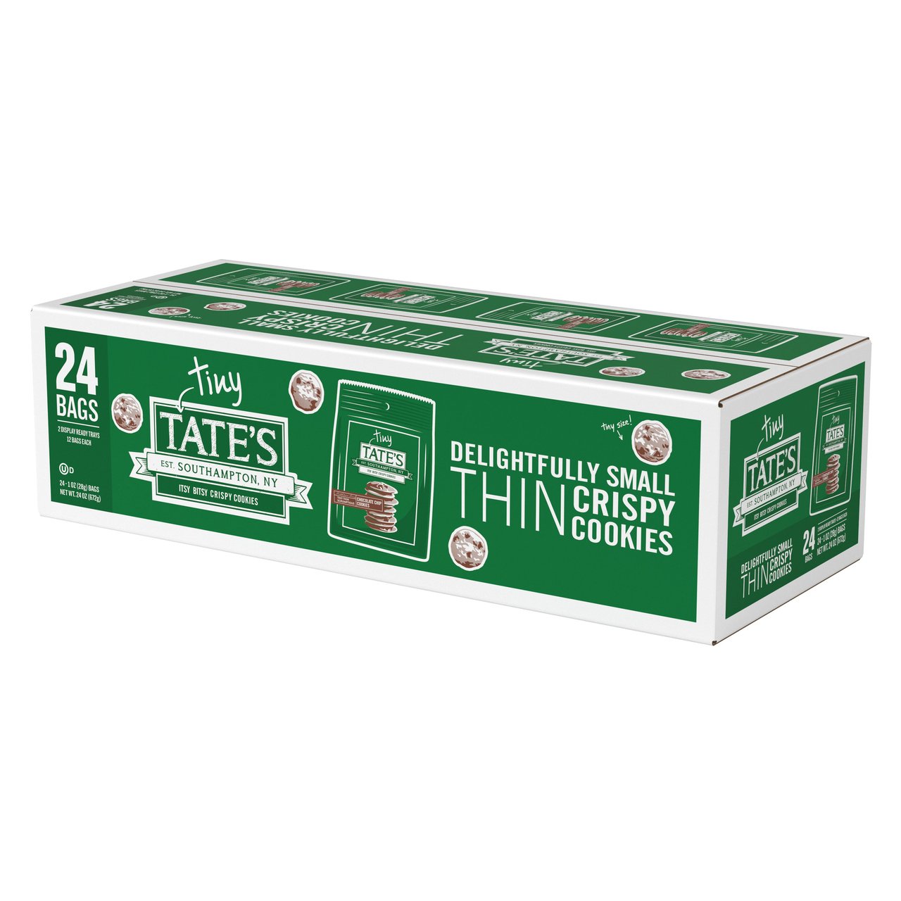Tate's Bake Shop Tiny Tate's Chocolate Chip Cookies, 24 x 1 oz