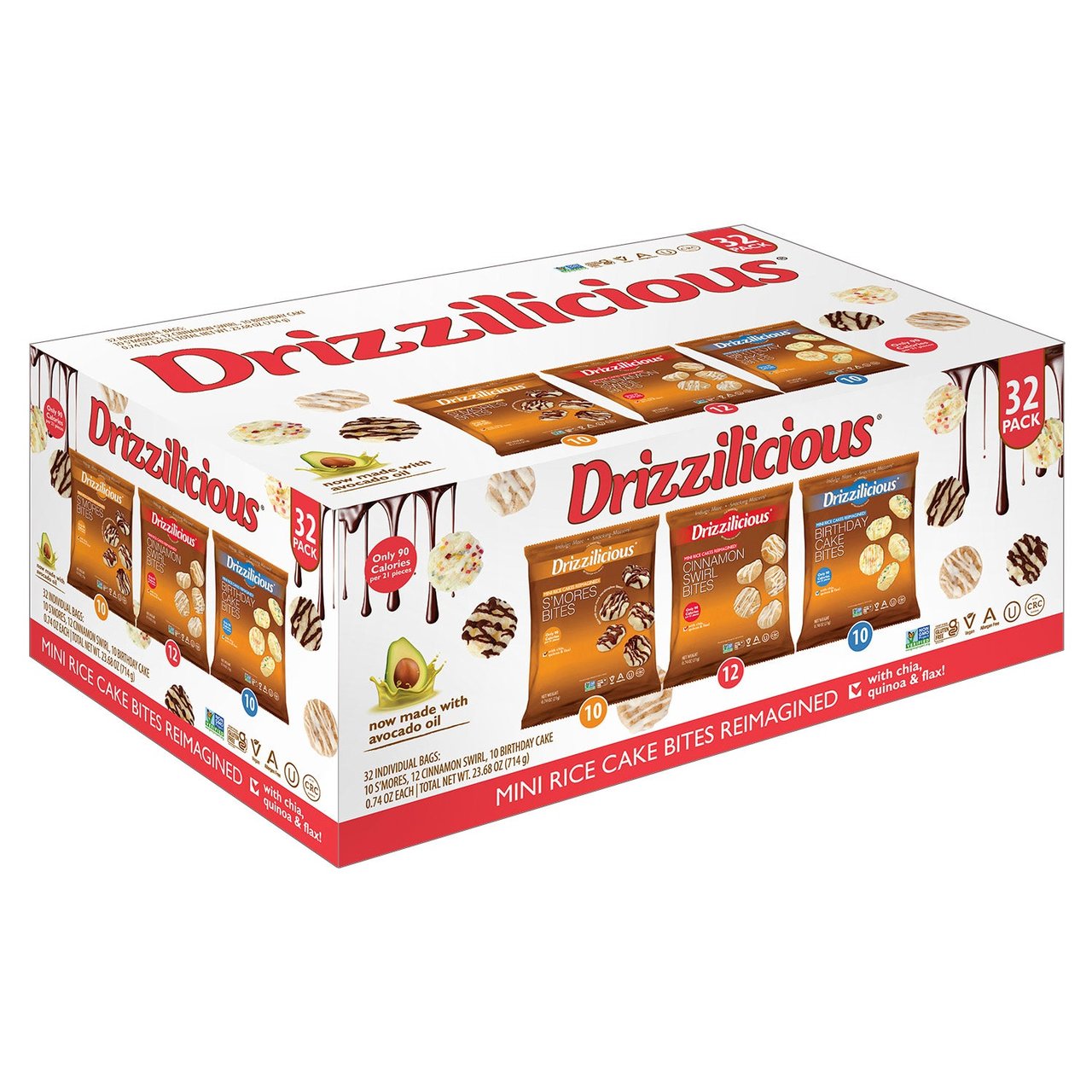 Drizzilicious Avocado Oil Mini Rice Cake Bites 32 CT - Image 1