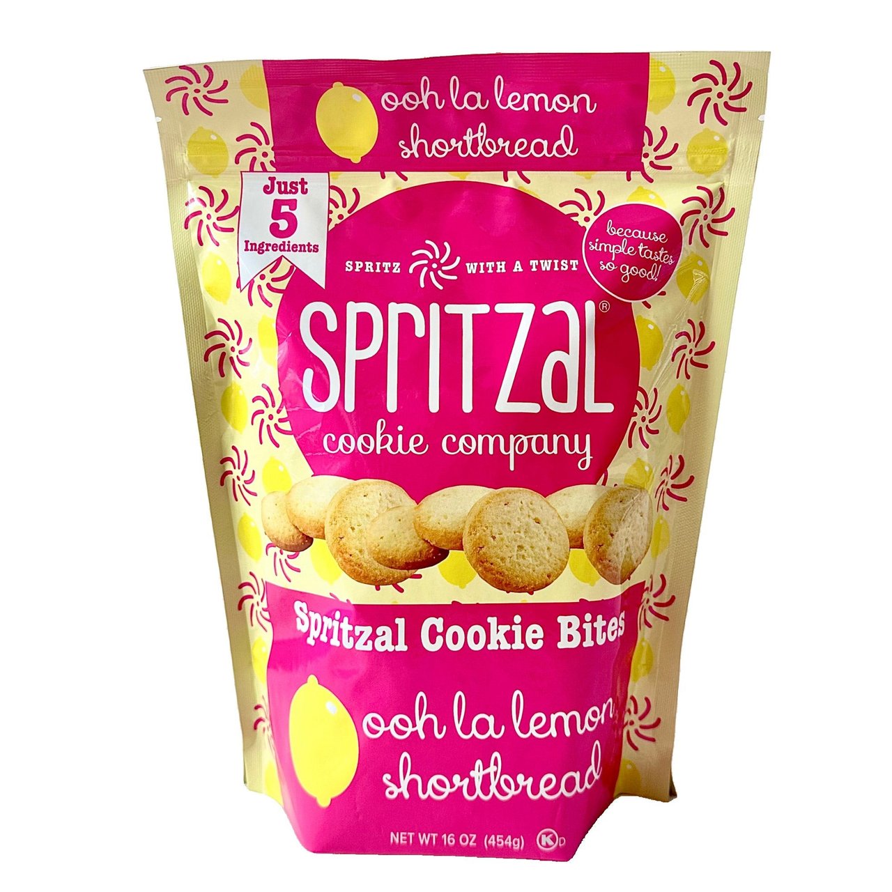 Spritzal Ooh La Lemon Shortbread Cookie Bites, 16 oz