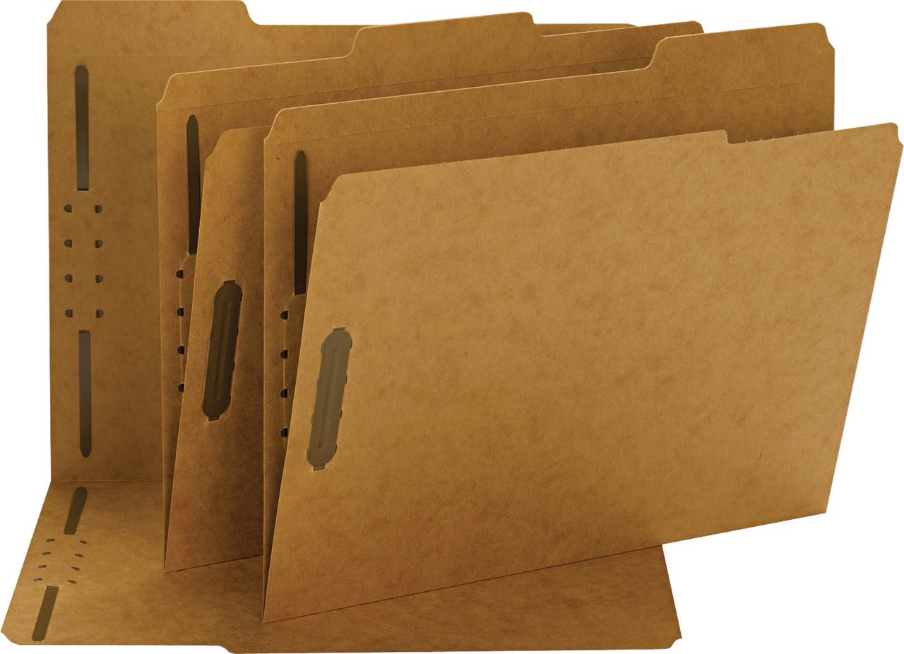 Smead Kraft Fastener File Folders, 1/3-Cut Tab, Letter Size, 2 Fasteners, 50/Box (SMD14837)