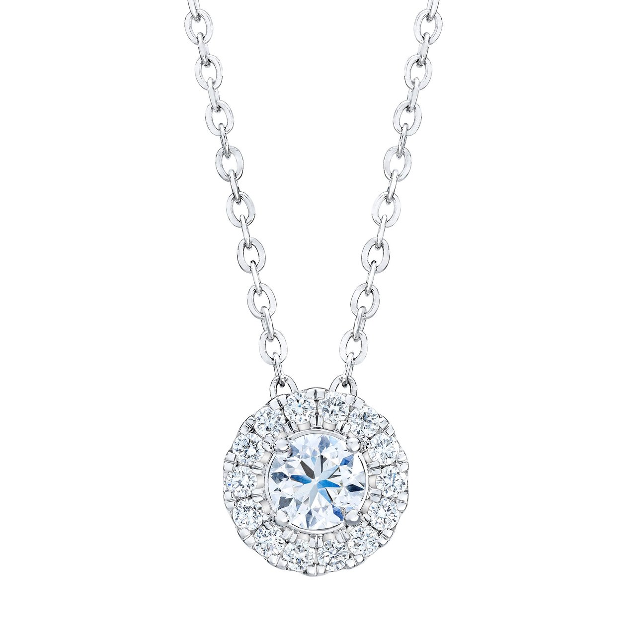 14kt White Gold VS2 I 1.00 ctw Round Diamond Pendant (0.70ct Center) - Image 1