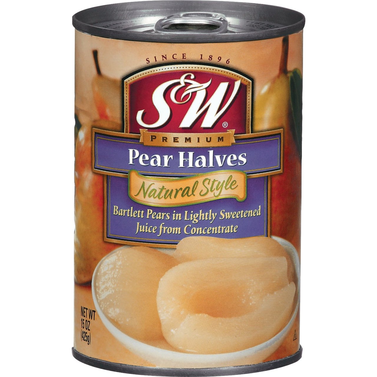 S&W Pear Halves 8/15 oz (8-Pack) - Image 1