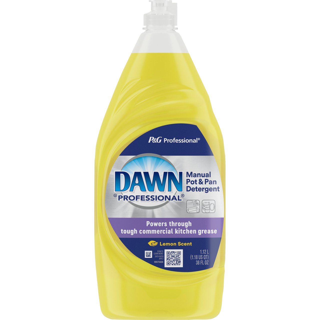 Dawn Professional Lemon Manual Pot & Pan Dish Detergent, 38 fl oz, 8-Count - Image 1
