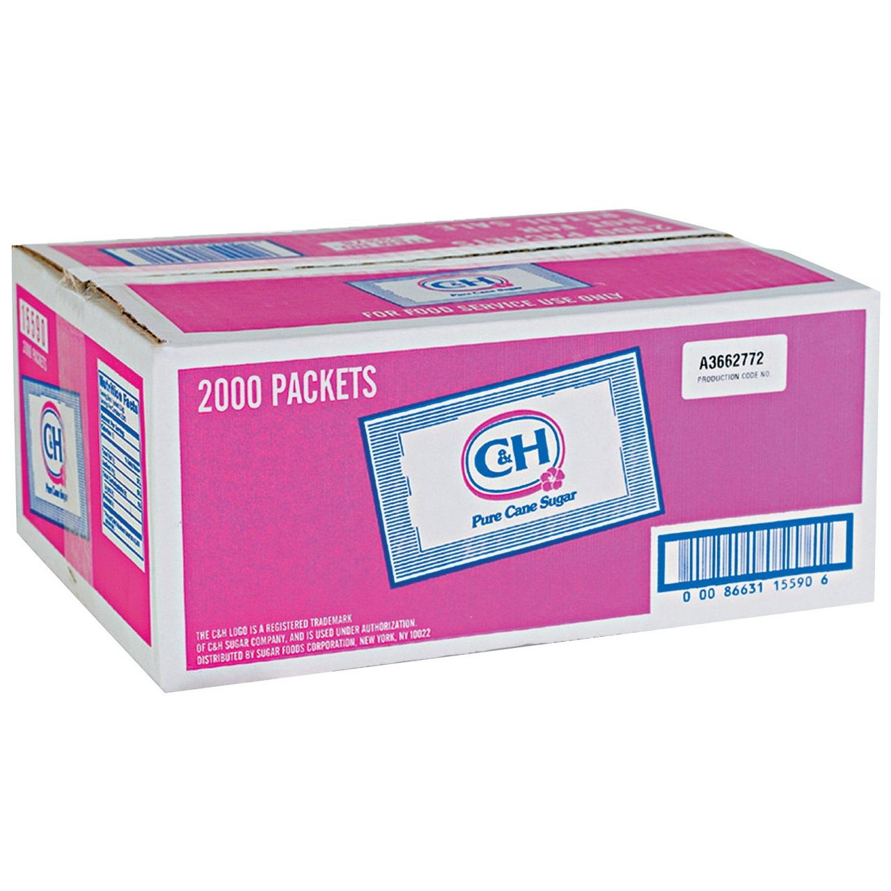 C&H Pure Cane Sugar Packets, 2,000 Count - Image 1