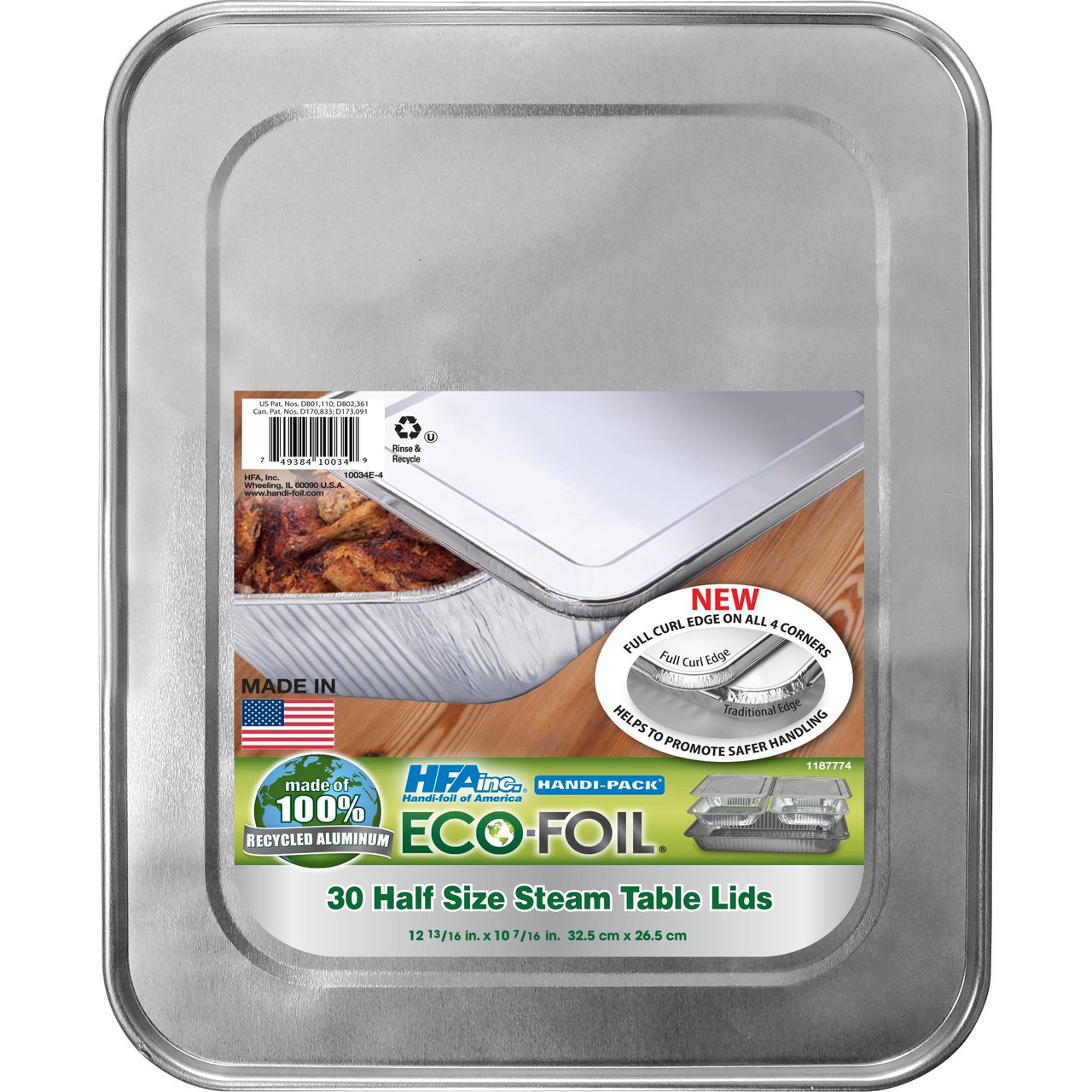 Eco-Foil Half Size Steam Pan Lid 30 CT