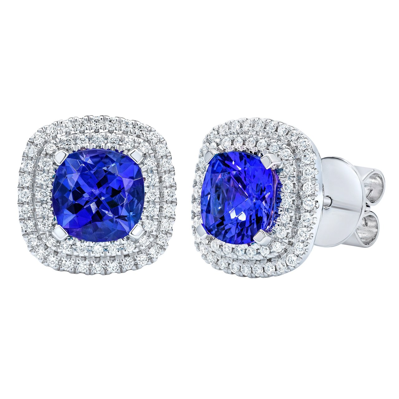 18kt White Gold VS2 I 0.35 CTW Diamond & Tanzanite Earrings - Image 1