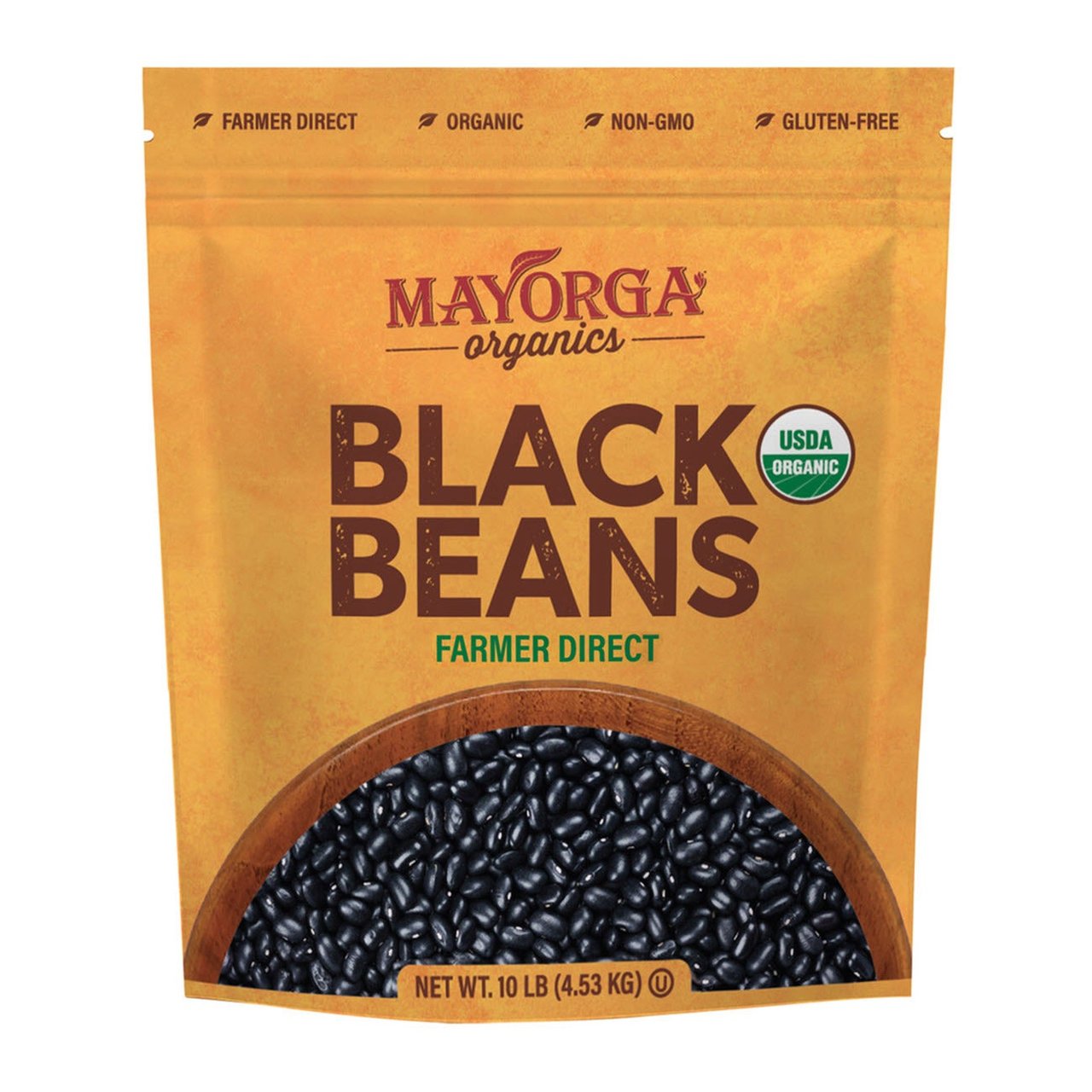 Mayorga Organics Organic Black Beans, 10 lb - Image 1