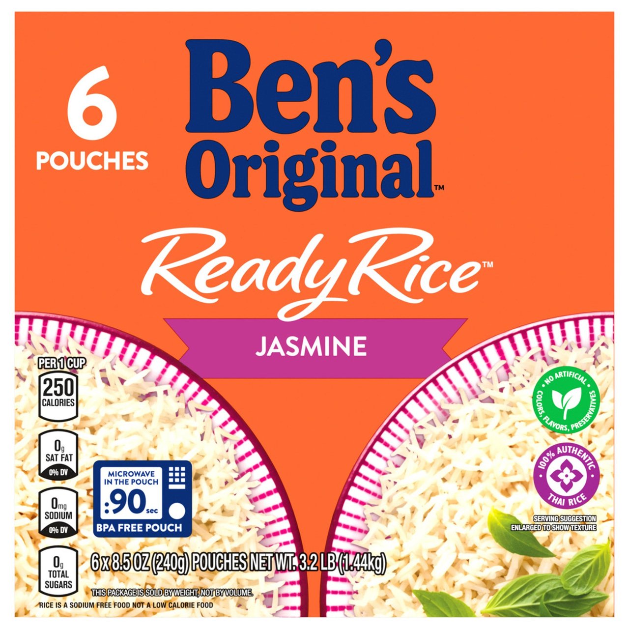 Ben's Original Ready Rice Jasmine Rice, 6-Pack (8.5 oz. Pouches) - Image 1