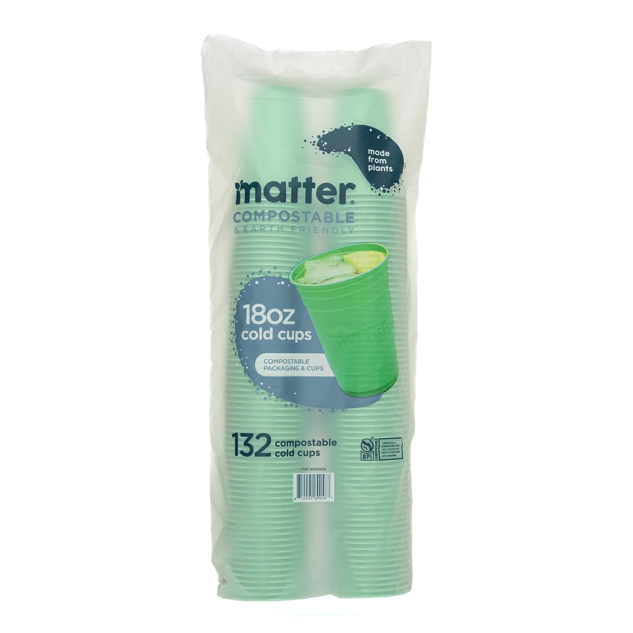 Matter Compostables Party Cold Cup 18 oz, 132-Count Pack - Image 1