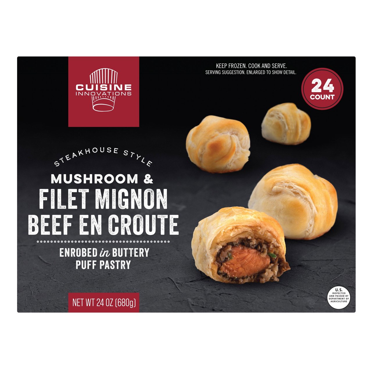 Cuisine Innovations Mushroom & Filet Mignon Beef en Croute 24 oz - Image 1