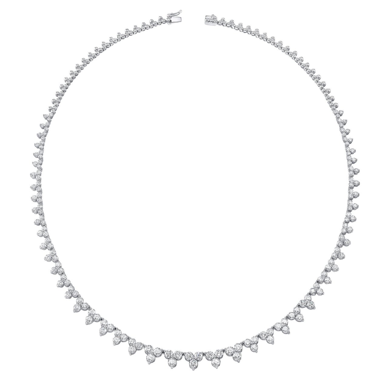 18kt White Gold VS2 I 8.77 CTW Round Diamond Strand Necklace