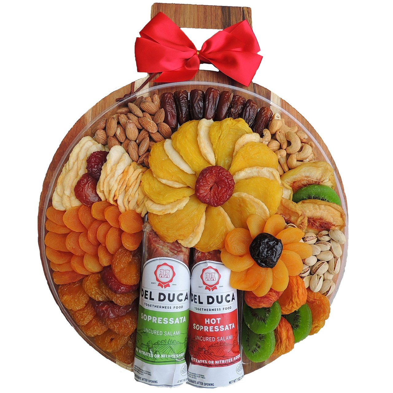 Vacaville Fruit Co. Fruit, Nut & Salami Round Wooden Tray, 53 oz - Image 1