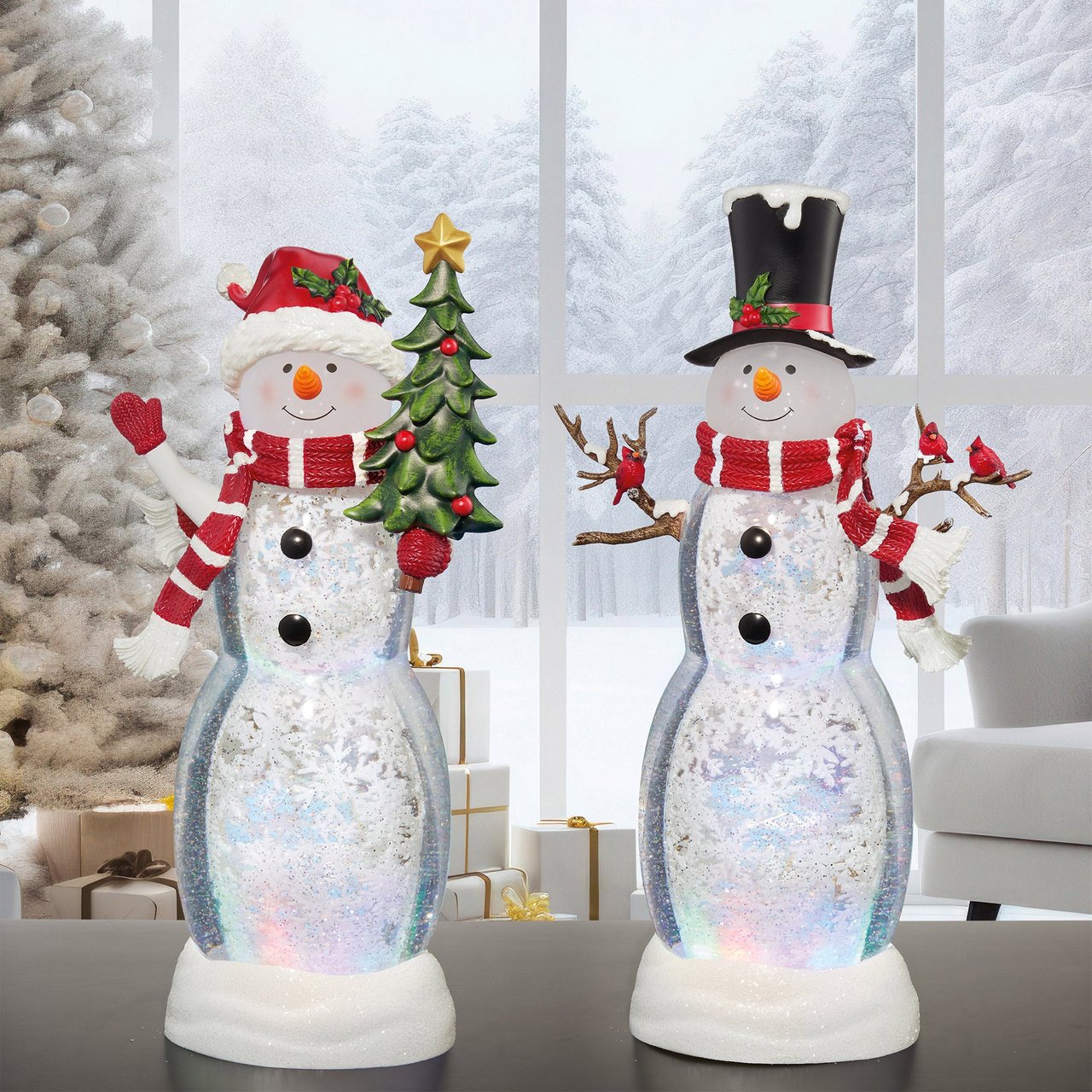 20" Snowman Water Spinning Lantern - Image 1