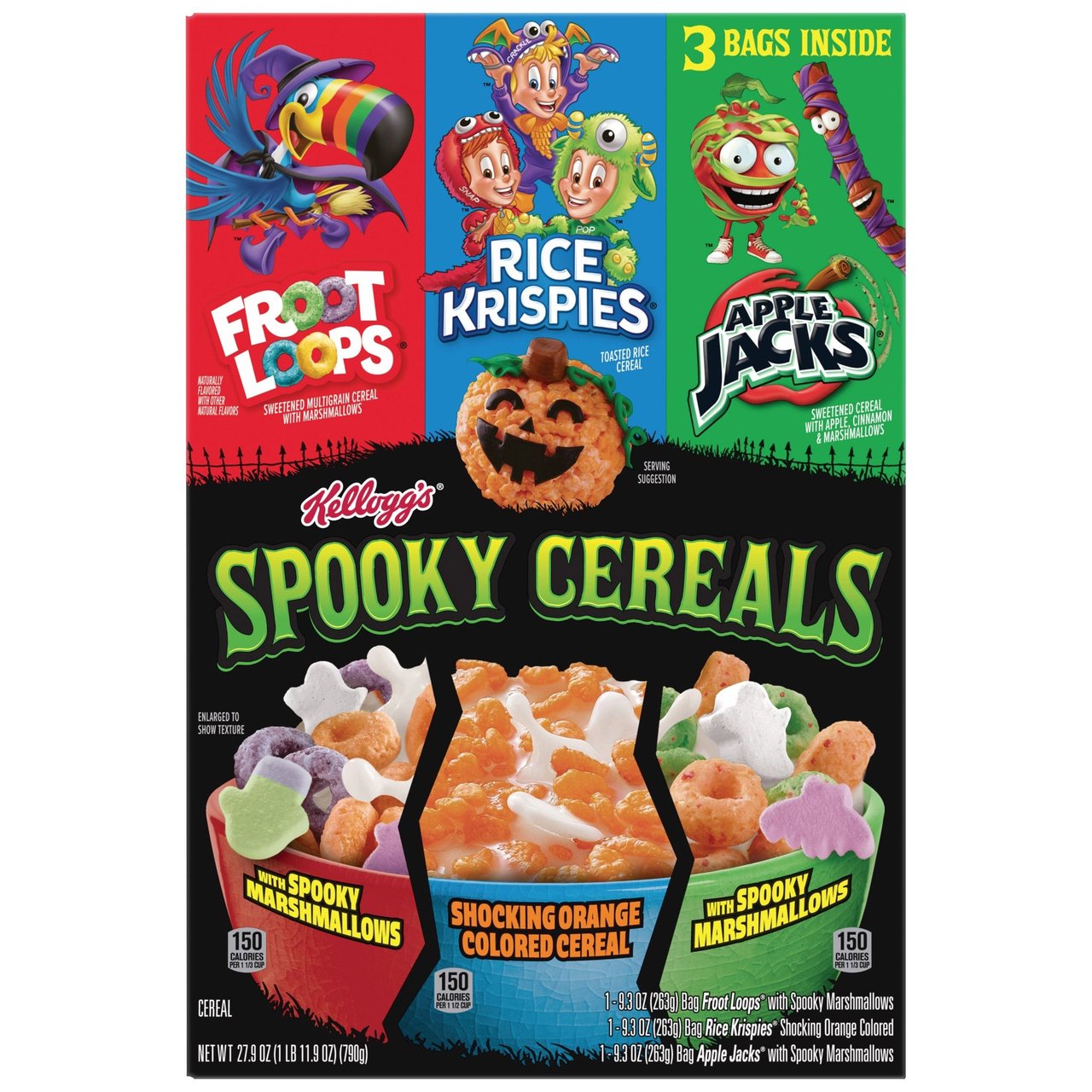 Kellogg's Spooky Cereals Variety Pack, 27.9 oz - Image 1