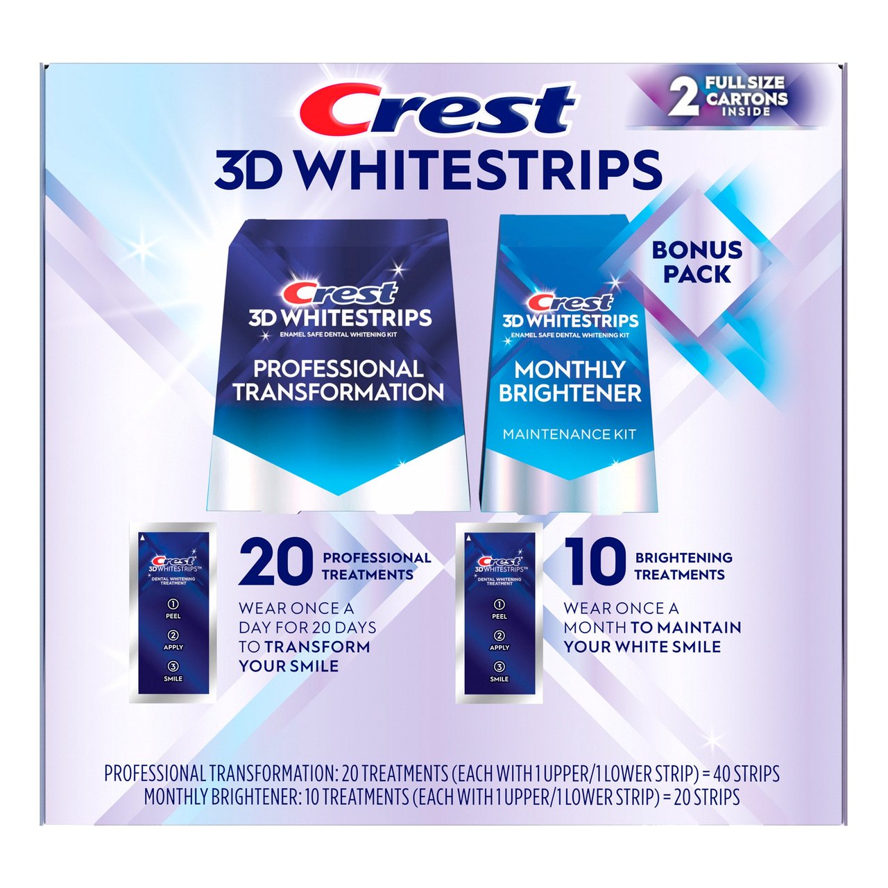 Crest 3D Whitestrips 20 + 10 Strips - Image 1