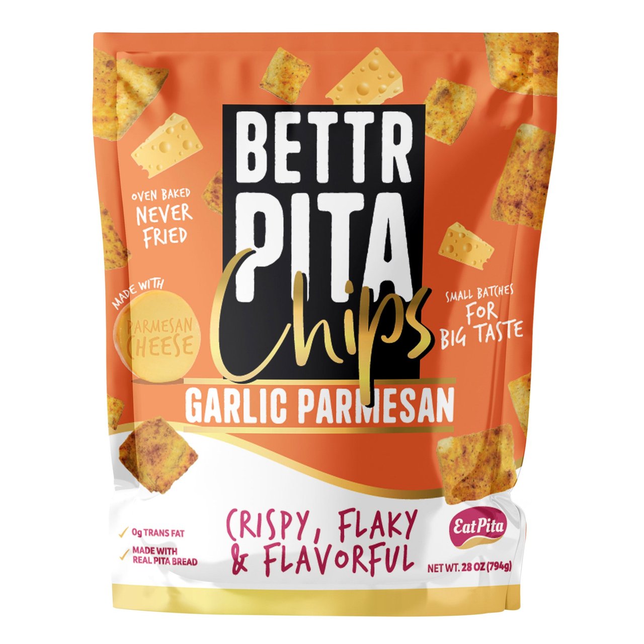 Bettr Pita Garlic Parmesan Chips 28 Ounces - Image 1