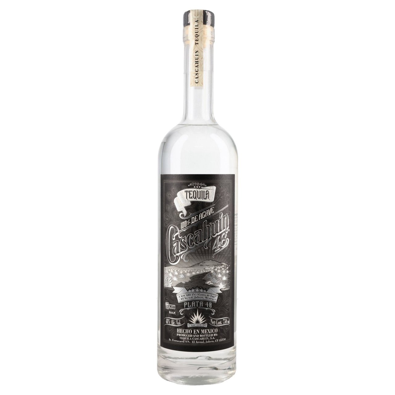 Cascahuin Plata Tequila, Jalisco, Mexico, 750mL