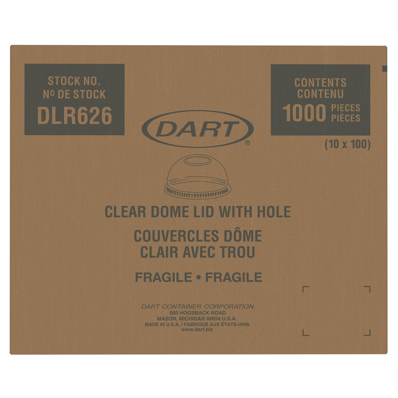 Solo ClearCup Dome Lid, Fits 16 oz & 24 oz, 1000 CT - Image 1