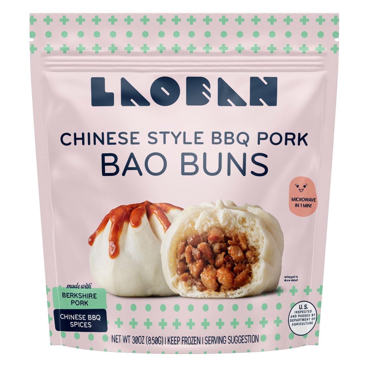 Laoban BBQ Pork Bao Bun 12 CT (1.8 lbs) - Image 1