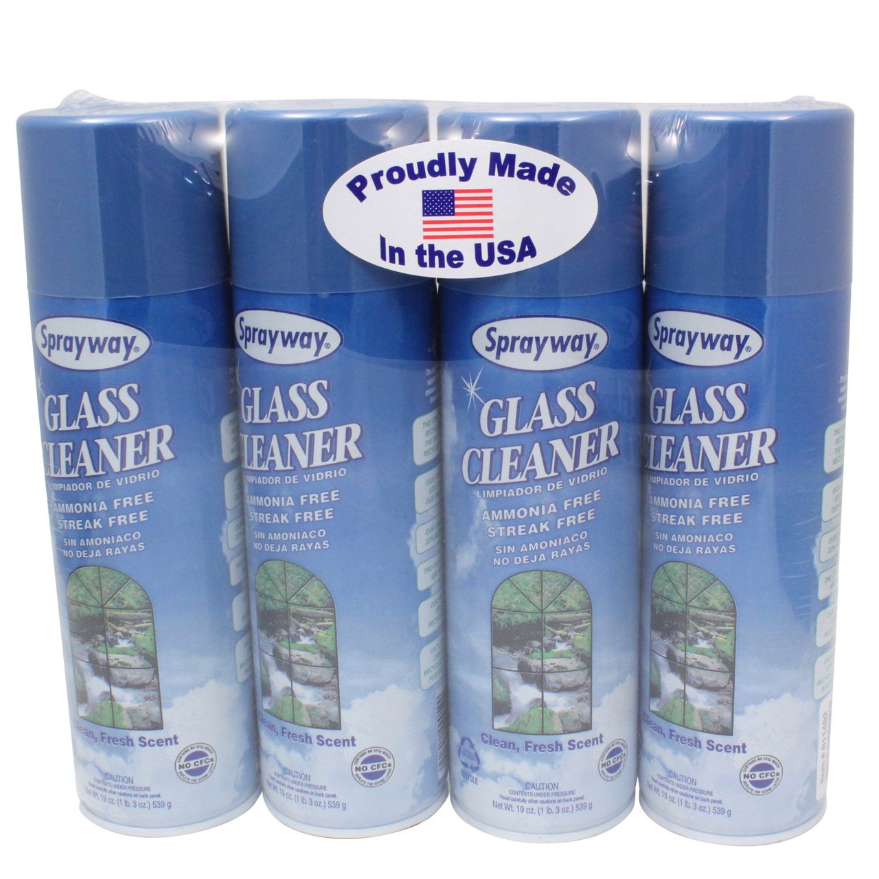 Sprayway Glass Cleaner, 19 oz, 4-Count