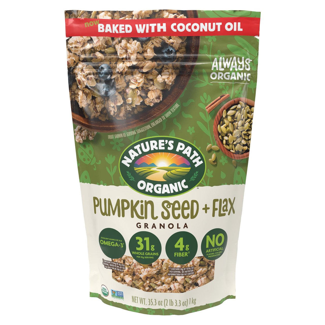 NATURE'S PATH ORGANIC PUMPKIN FLAX GRANOLA 35.3 OZ - Image 1