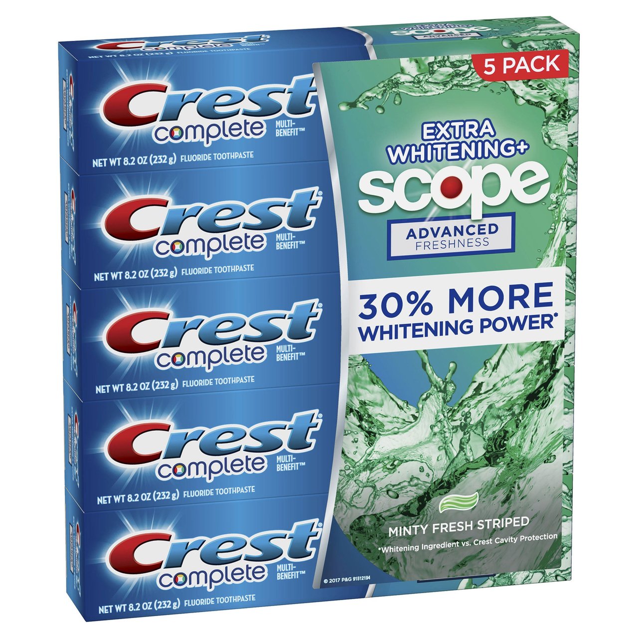 Crest Complete Advanced Toothpaste, 5-Pack (8.2 oz each) - Image 1