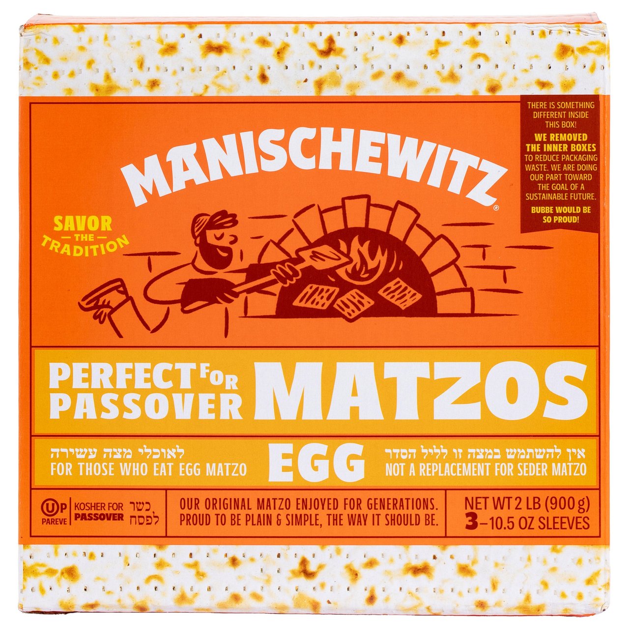 Manischewitz Egg Matzo, 3 x 10.5 oz (1.96 lbs) - Image 1