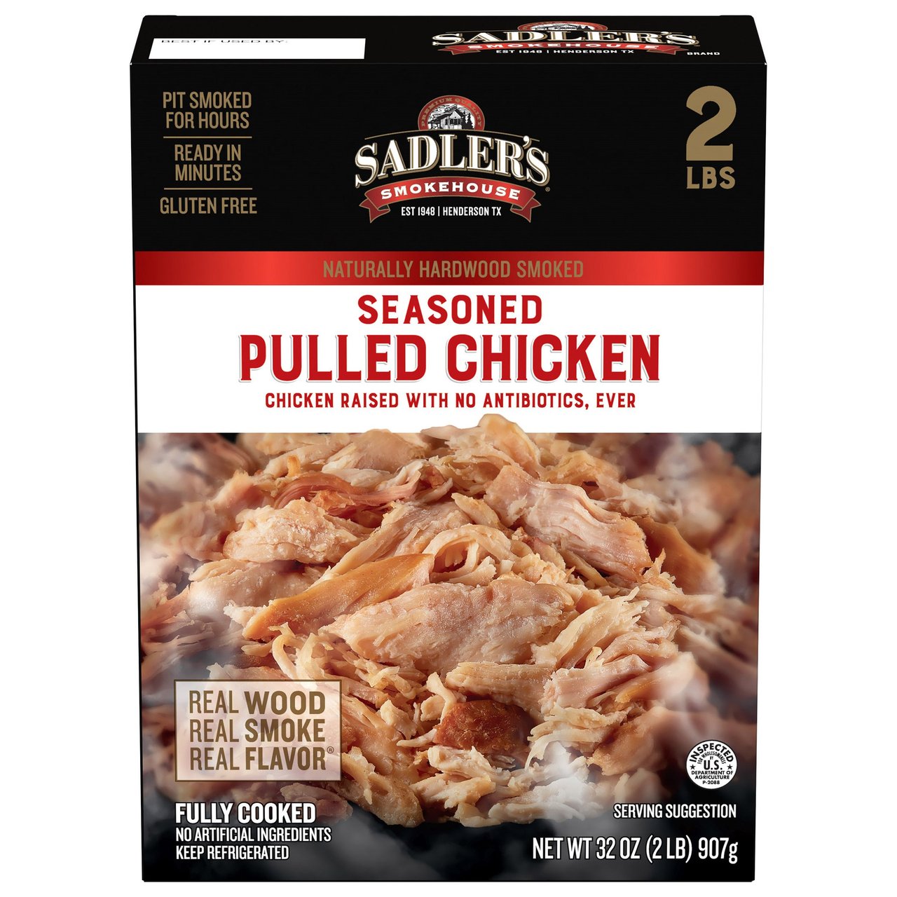 Sadler's Smokehouse Smoked Pulled Chicken 2 lbs - Image 1