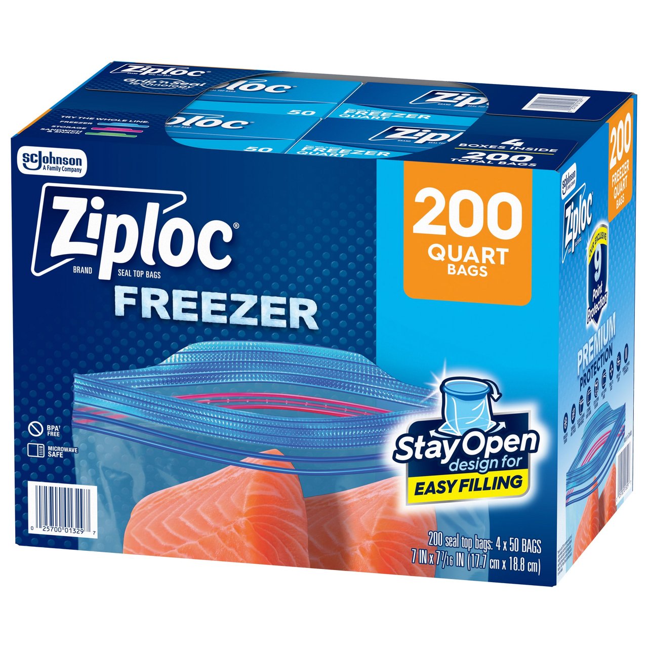 Ziploc Quart Freezer Bags 4/50 CT - Image 1