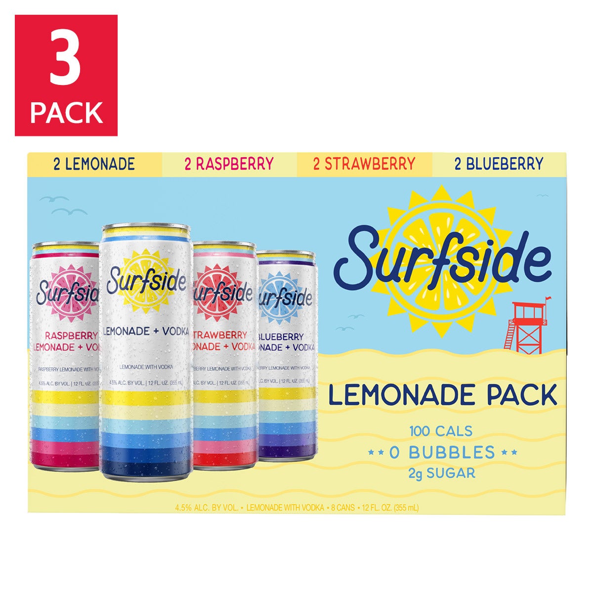 Surfside Lemonade Variety Pack Case Sale Only 24/12 oz - Image 1