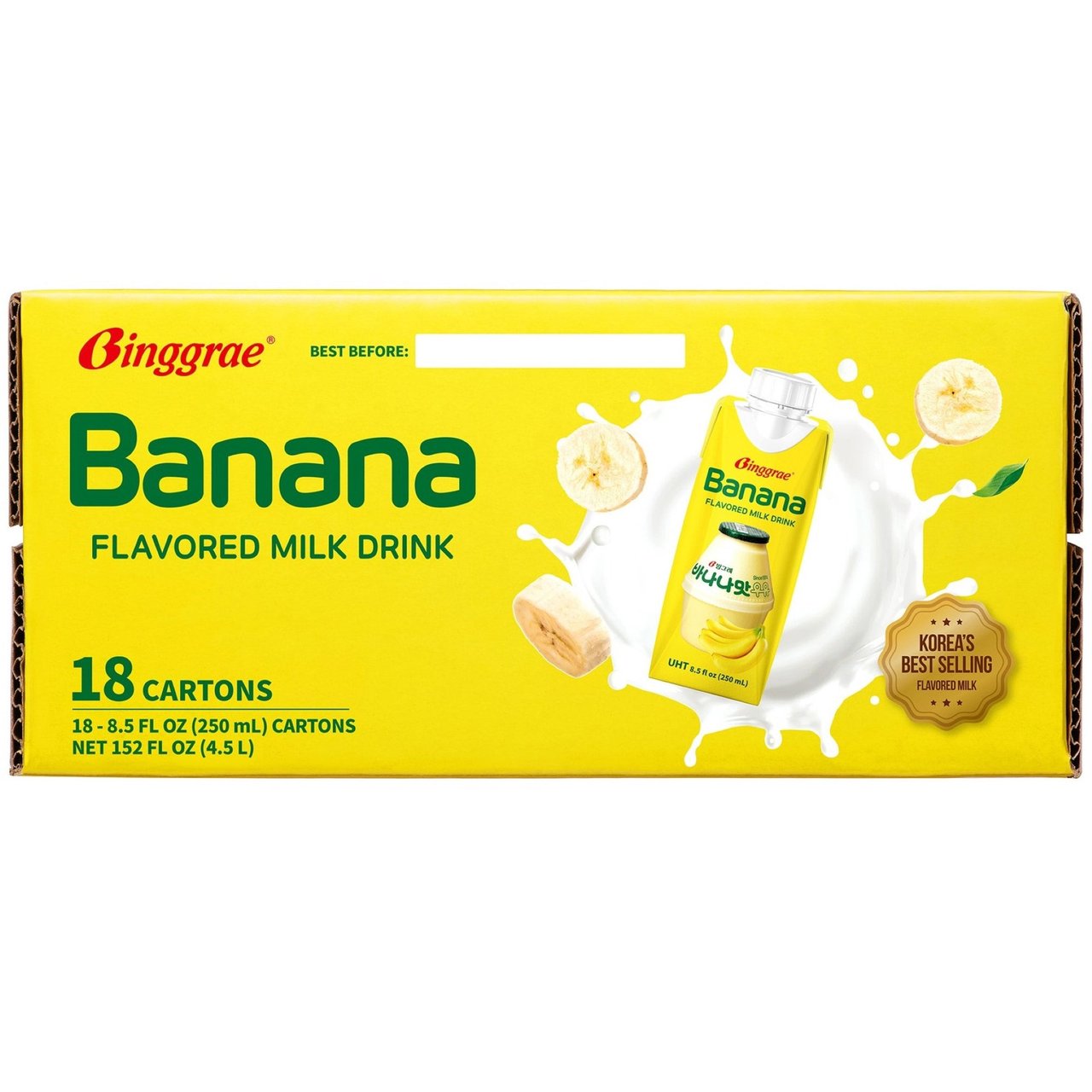Binggrae Banana Milk Drink 18/8.5 oz - Image 1