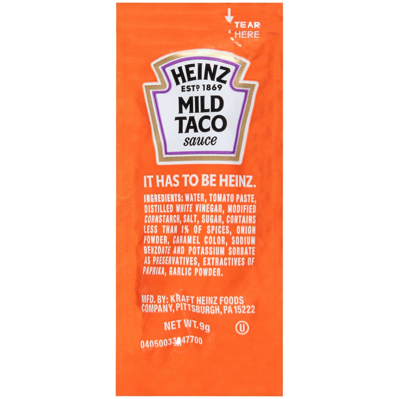 Heinz Mild Taco Sauce Packets, 200 CT
