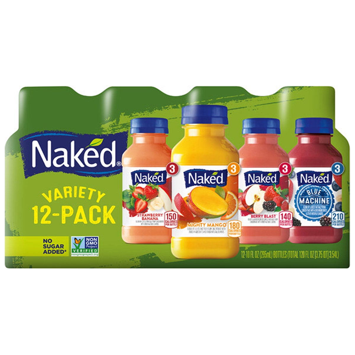 Naked Variety Smoothies 12 Pack, 10 Ounces Each - Image 1