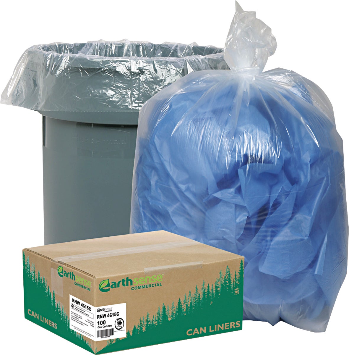 Webster 1.5 Mil Can Liners, 45 Gallon, 100 Count (WBIRNW4615C)