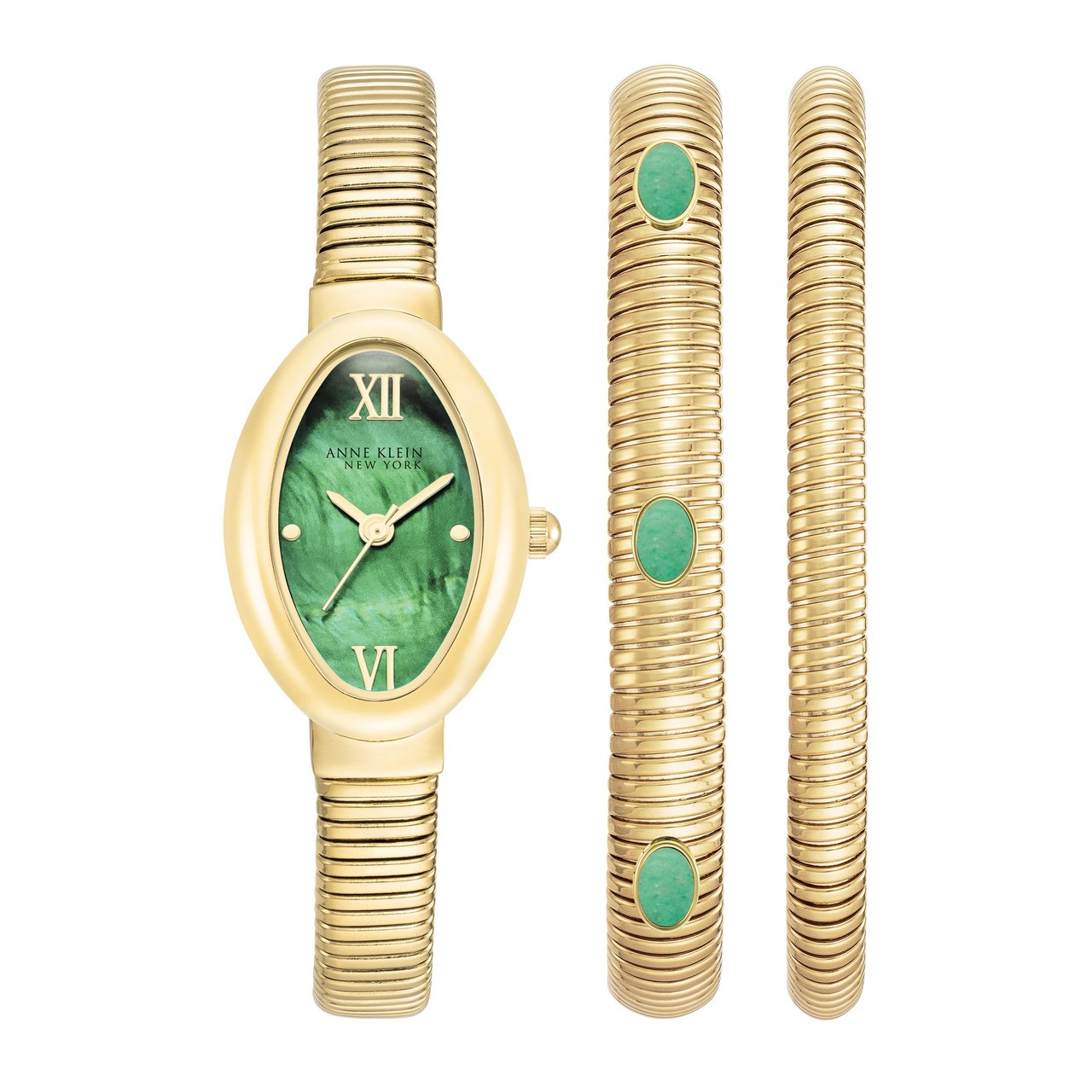 Anne Klein New York Green Malachite Women's Bracelet Watch Set - Image 1