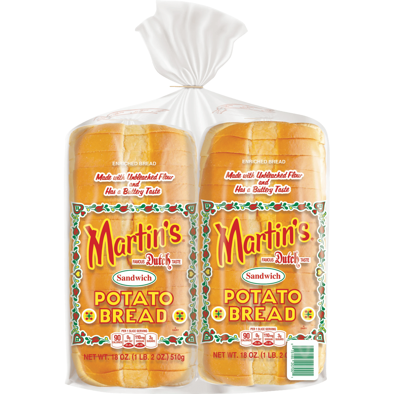 Martin's Potato Bread Sliced Loaves 2/18 oz (2.25 lbs)
