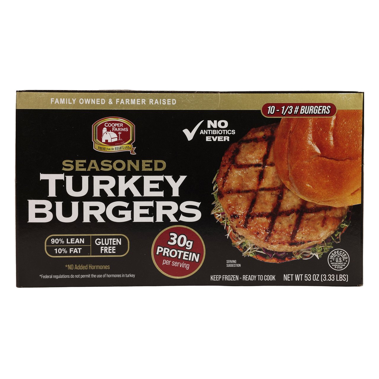 Cooper Farms Turkey Burger 10/5.3 oz - Image 1
