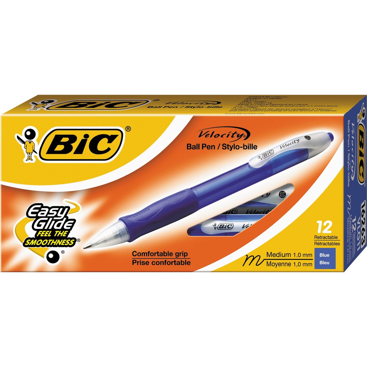BIC Velocity Medium Point Retractable Blue Pens 24 Count - Image 1