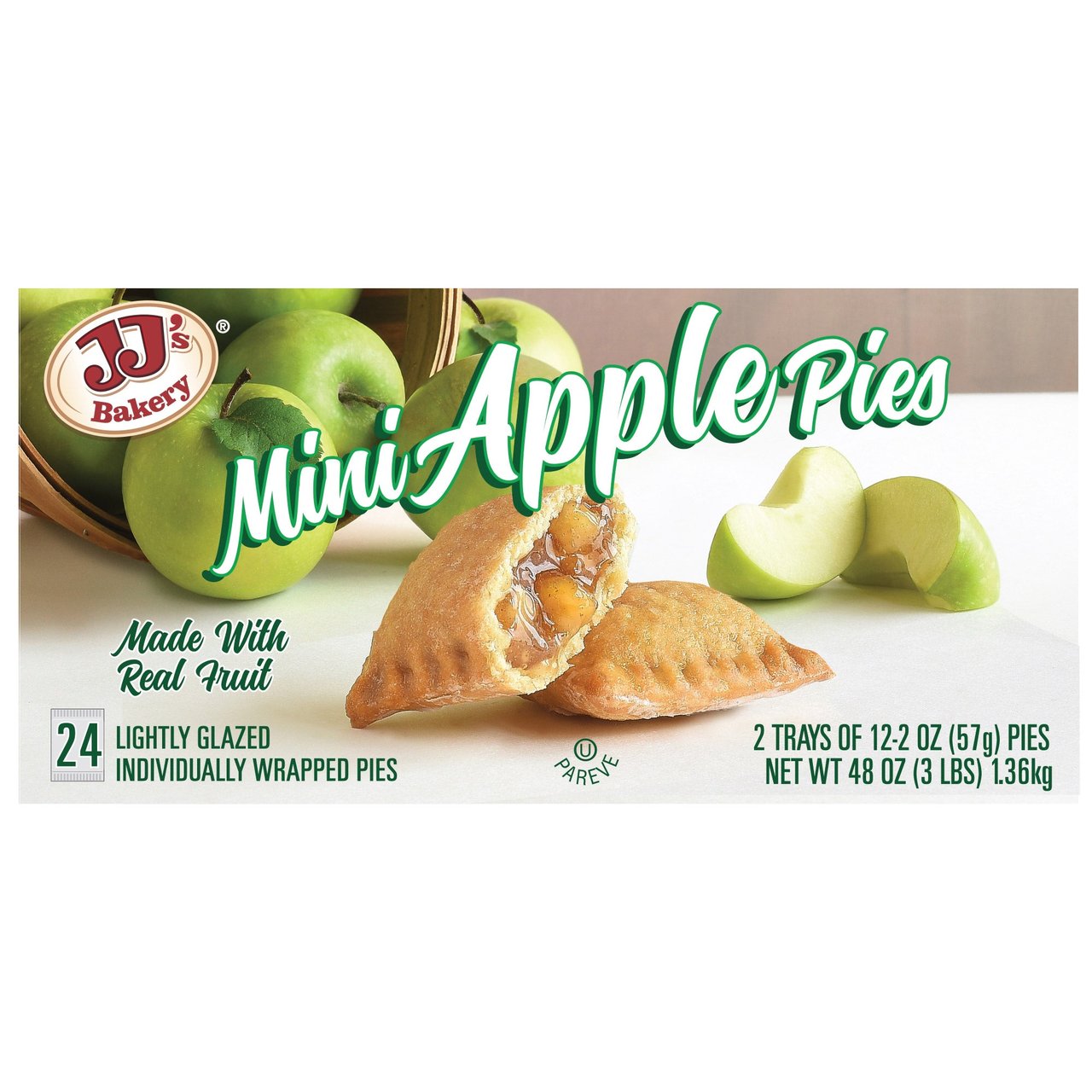 JJ's Bakery Mini Apple Pies 24/2 oz (3 lbs) - Image 1