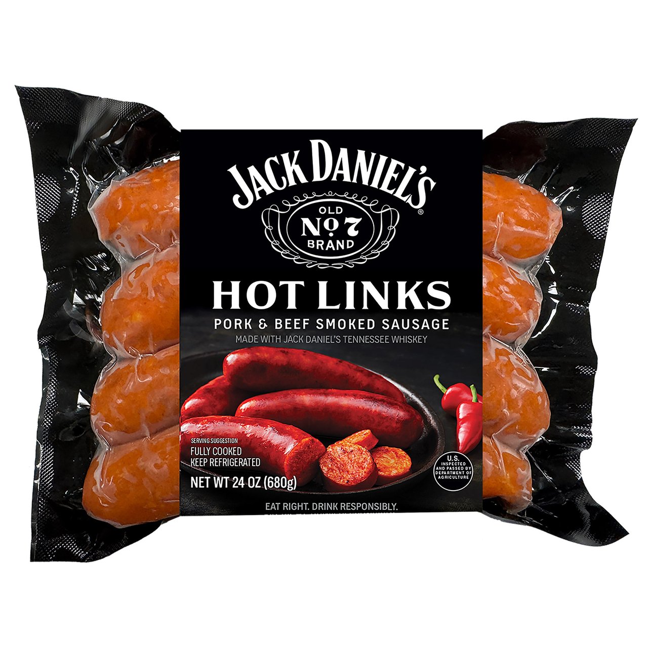 JACK DANIEL'S SMOKED HOT LINKS 24 OUNCE PACKAGE - Image 1