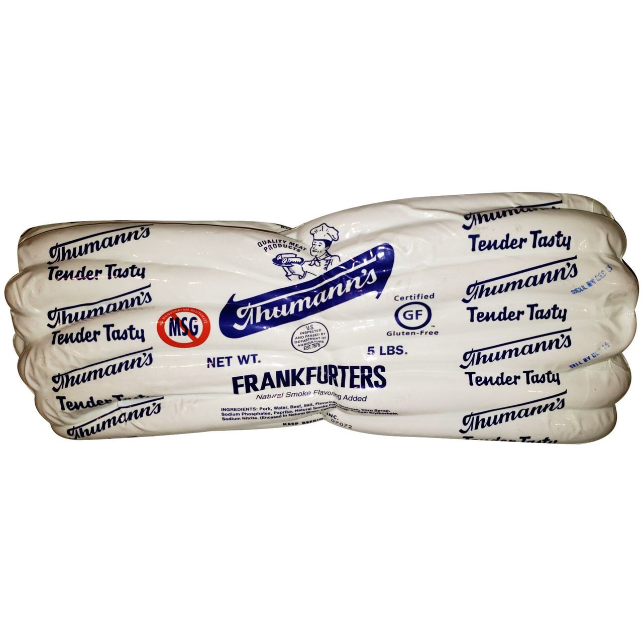 Thumann's All Meat Natural Casing Franks (5 lbs) - Image 1
