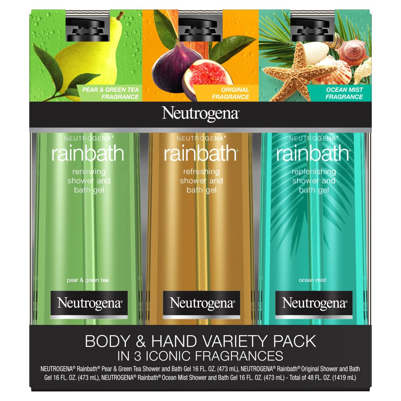 Neutrogena Rainbath Shower Gel 3-Pack, 16 fl oz - Image 1
