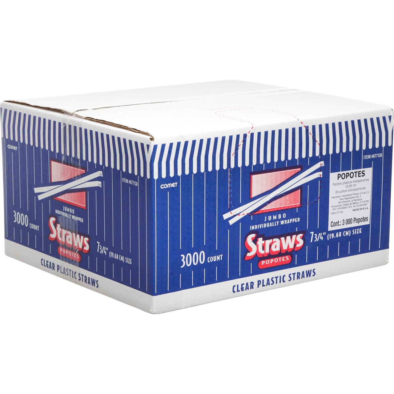Comet Wrapped Boxed Straws 7 3/4" 3000 CT - Image 1
