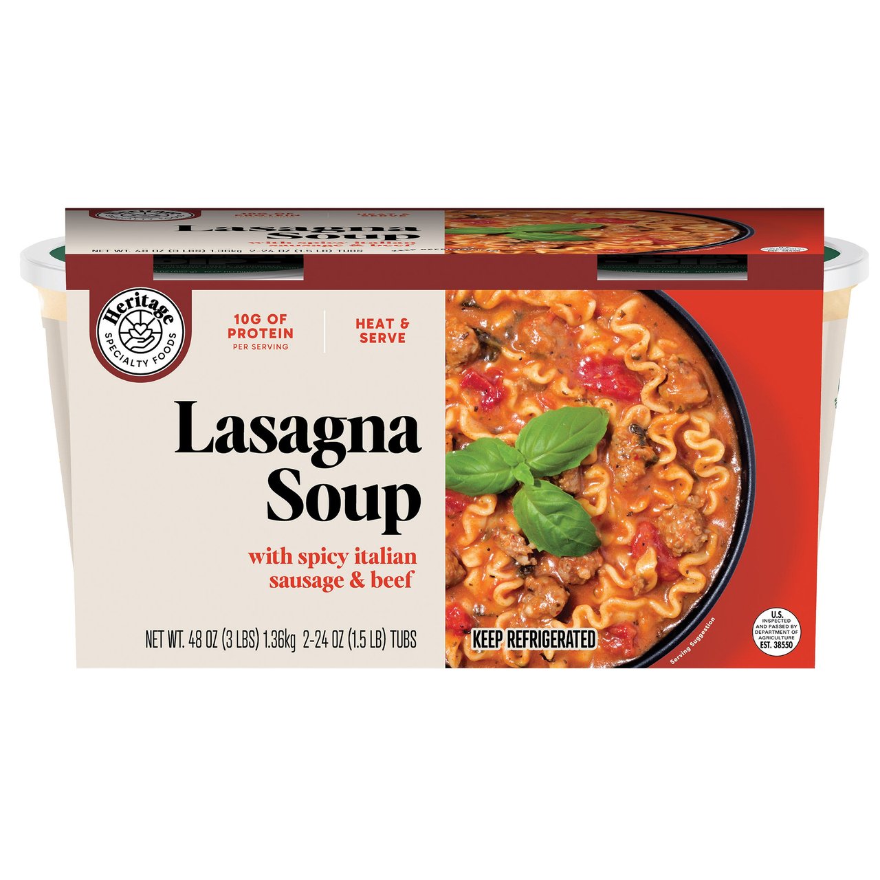 Heritage Lasagna Soup 2 Pack 24 Ounces Each - Image 1